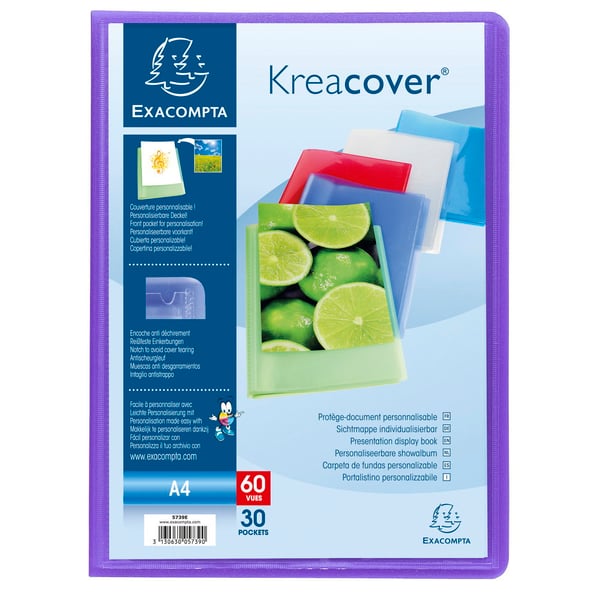 Exacompta 8x Kreacover PP displaybøger, A4 - assorterede farver 5759E