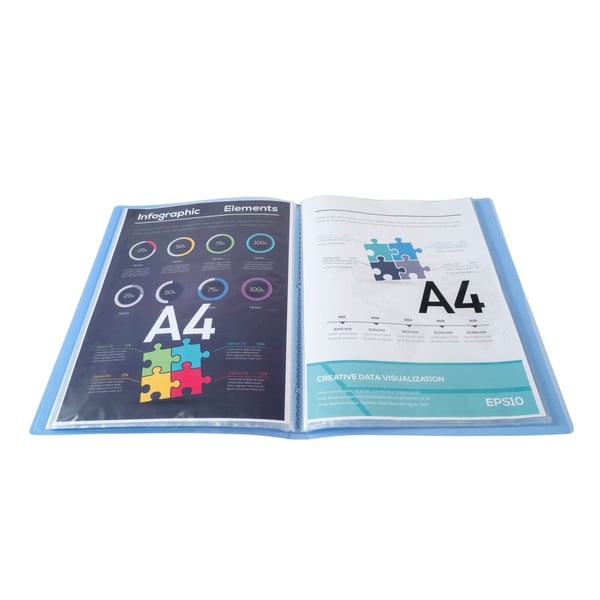 Exacompta 10x Kreacover PP displaybøger, A4 - Blå 5762E