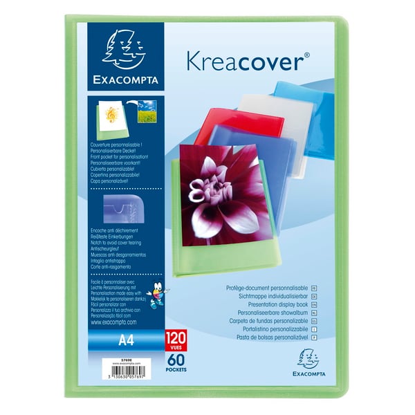 Exacompta 10x Kreacover PP displaybøger, A4 - assorterede farver 5769E