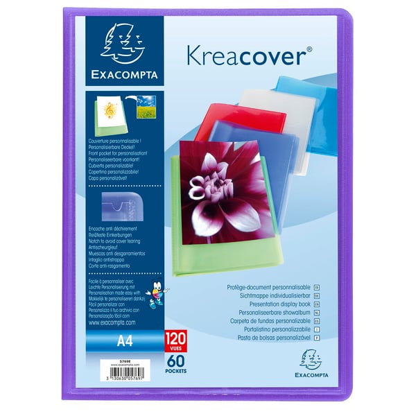 Exacompta 10x Kreacover PP displaybøger, A4 - assorterede farver 5769E