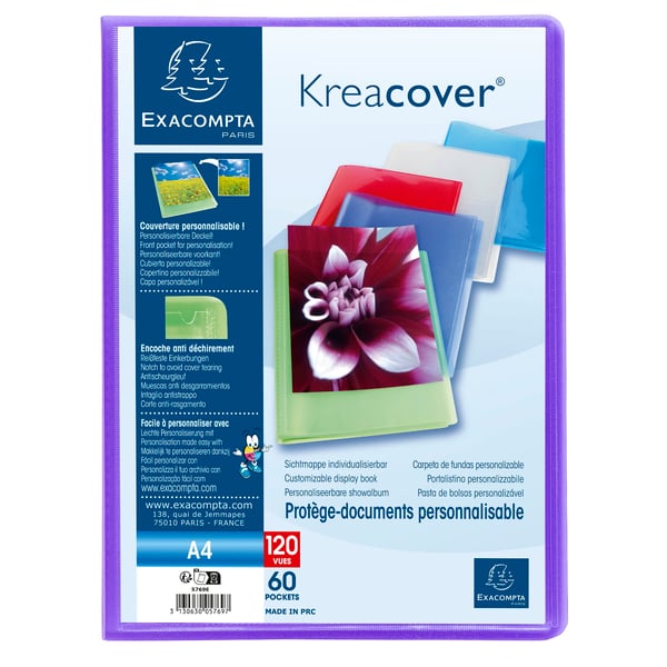 Exacompta 10x Kreacover PP displaybøger, A4 - assorterede farver 5769E