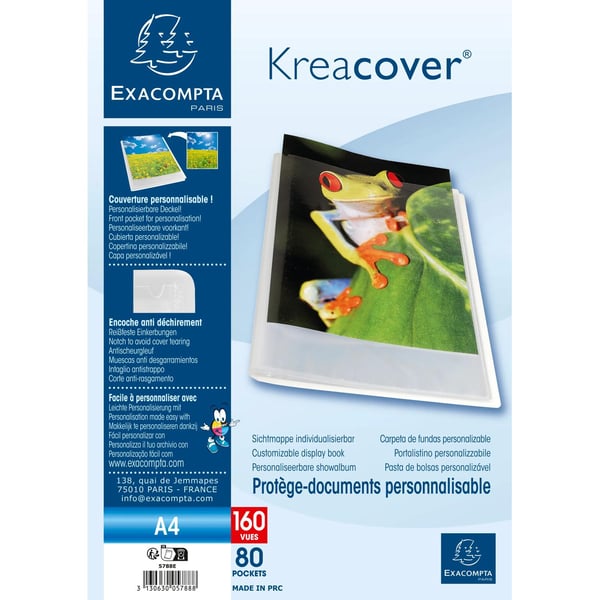 Exacompta 8x Kreacover Display Book PP A4 80 Pkt. - farveløs 5788E