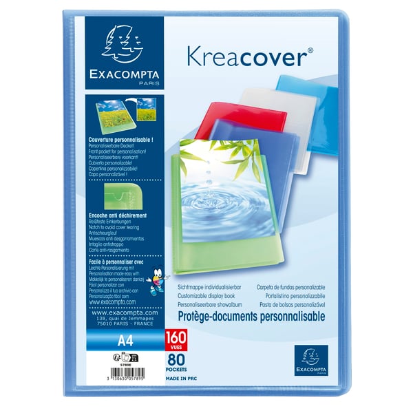 Exacompta 8x Kreacover PP Display Books, A4 - assorterede farver 5789E