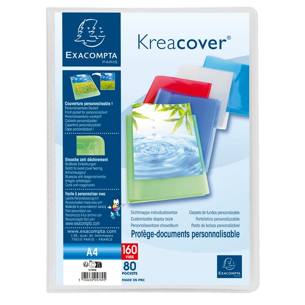 Exacompta 8x Kreacover PP Display Books, A4 - assorterede farver 5789E