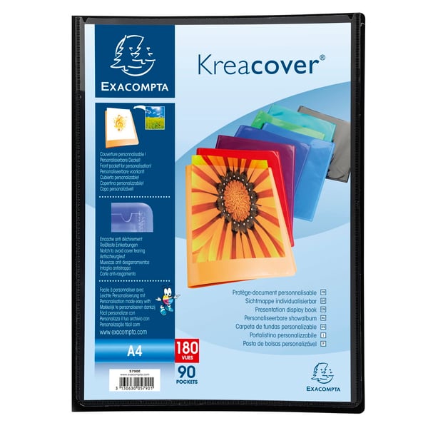 Exacompta 8x Kreacover PP Display Book, A4 - assorterede farver 5790E