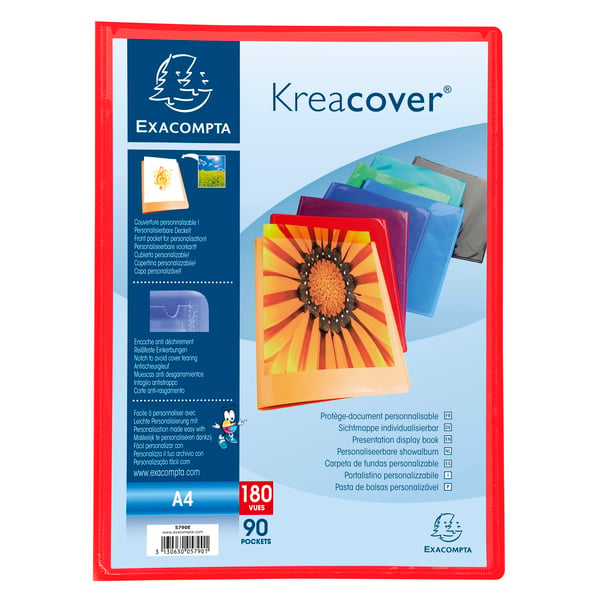 Exacompta 8x Kreacover PP Display Book, A4 - assorterede farver 5790E