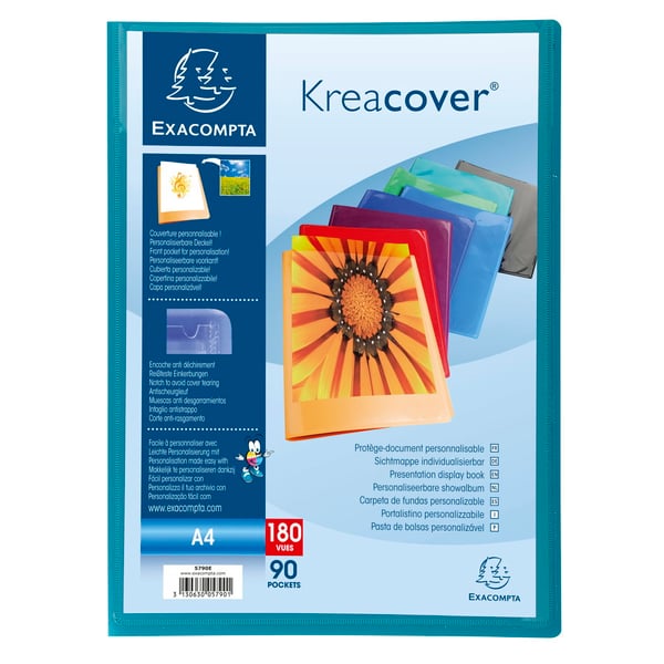 Exacompta 8x Kreacover PP Display Book, A4 - assorterede farver 5790E