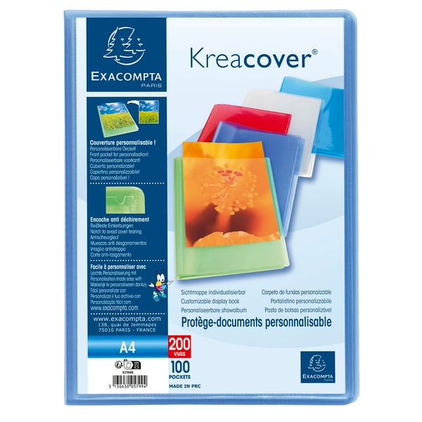 Exacompta 8x Kreacover PP Display Books, A4 - assorterede farver 5799E
