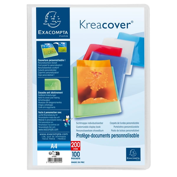 Exacompta 8x Kreacover PP Display Books, A4 - assorterede farver 5799E