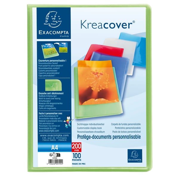Exacompta 8x Kreacover PP Display Books, A4 - assorterede farver 5799E