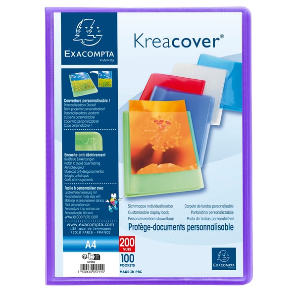 Exacompta 8x Kreacover PP Display Books, A4 - assorterede farver 5799E