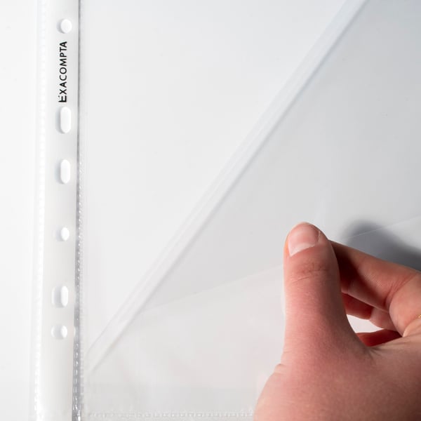 Exacompta hullede lommer med stor sideåbning, Pk 100 - Krystal 5800E
