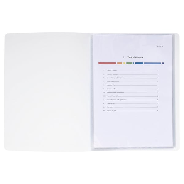 Exacompta 20x Kreacover Opaque Rigid PP Display Book, A4, 20 lommer - hvid 58209E