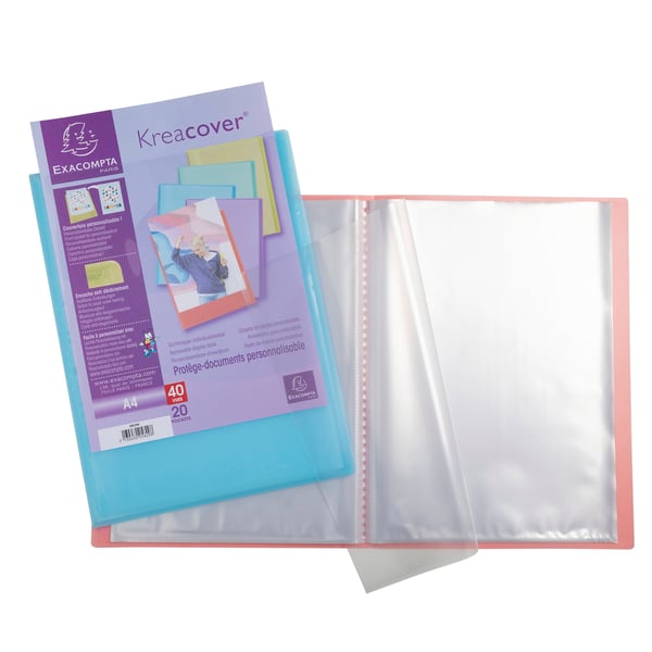 Exacompta 10x Kreacover Display Book 30 lommer, pastelfarvet assorteret - assorterede farver 5839E