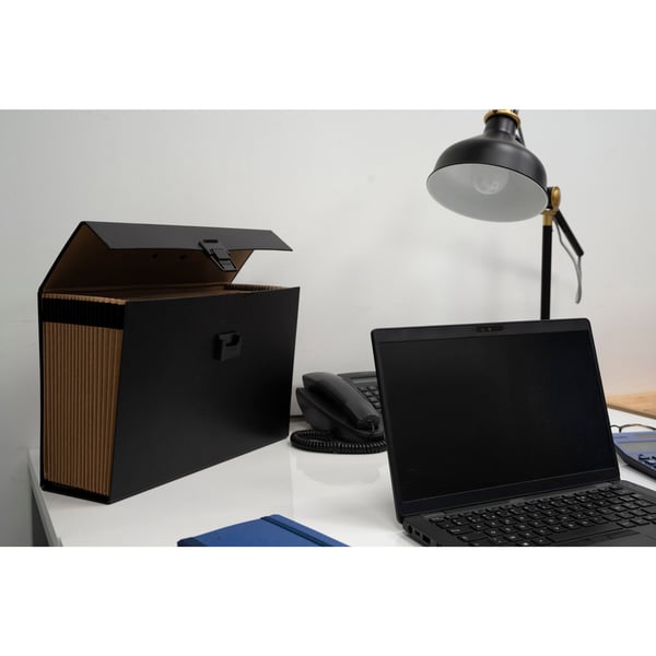 Exacompta 4x ekspanderende mappe, A4, 20 sektioner - Sort 58421E