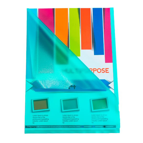 Exacompta 10x Pose med 100 hjørnelommer af polypropylen, kornede 12/100 - A4 - assorterede farver 58509E