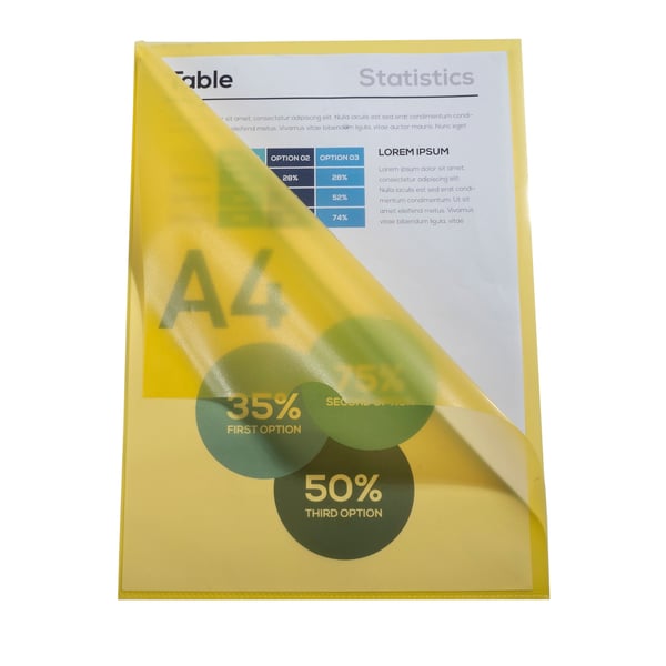 Exacompta 10x Sachet 100 lommer polypropylen grynet - A4 - Gul 58529E