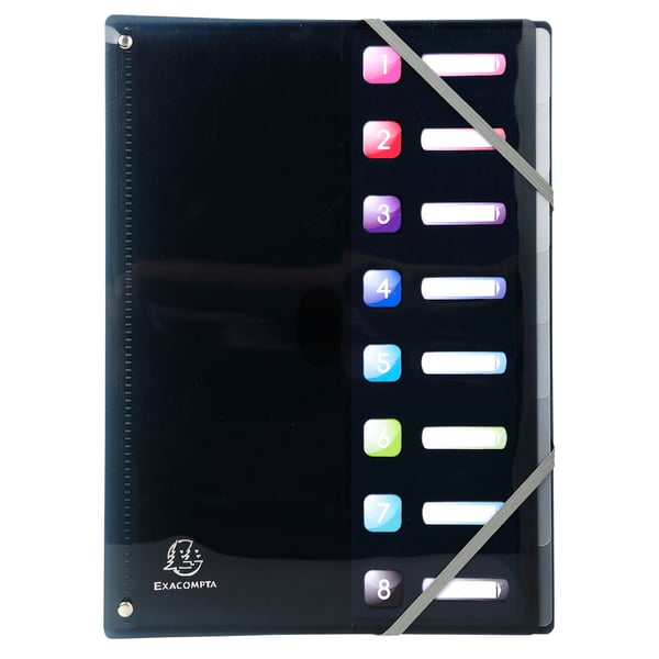 Exacompta 8x Iderama PP Expanding Multipart File, A4 - assorterede farver 58670E