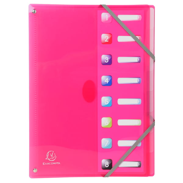 Exacompta 8x Iderama PP Expanding Multipart File, A4 - assorterede farver 58670E