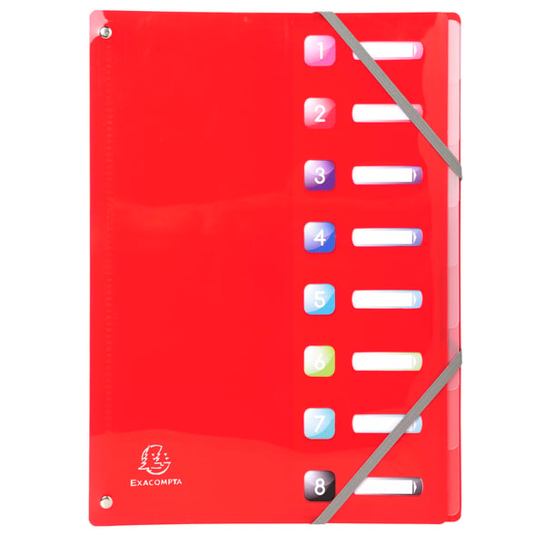 Exacompta 8x Iderama PP Expanding Multipart File, A4 - assorterede farver 58670E