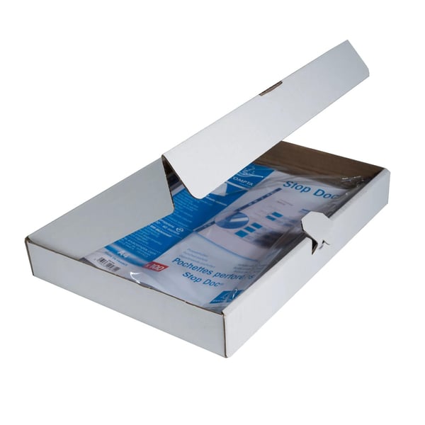 Exacompta 4x Stop Doc Punched Pockets, Pk 25 - Krystal 5875E