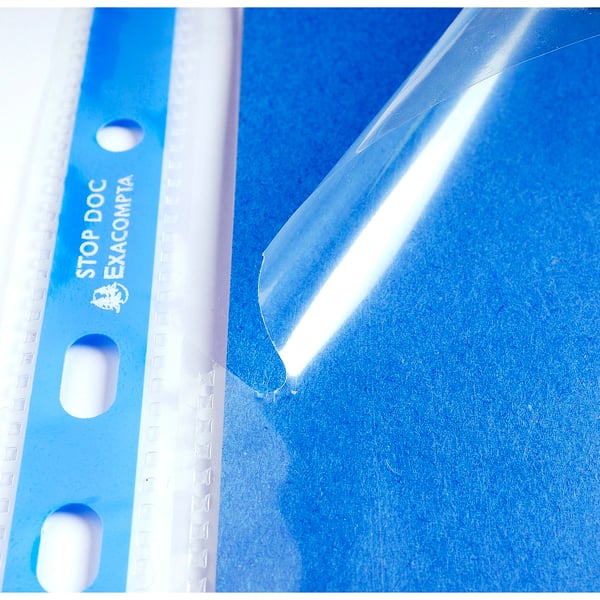 Exacompta 10x Stop Doc Punched Pockets, Pk 10 - farveløs 5880E