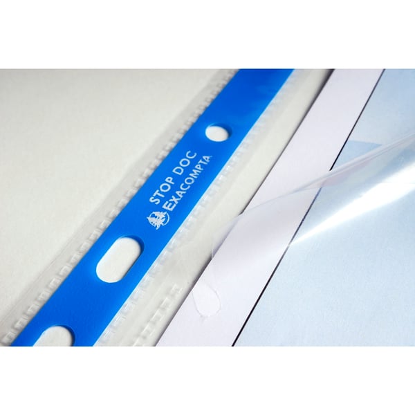 Exacompta 10x Stop Doc Punched Pockets, Pk 10 - farveløs 5880E
