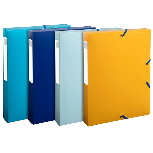 Exacompta 8x BeeBlue genbrugsmappe i genbrugspolypropylen med 40 mm rygrad - A4 - assorterede farver 59140E