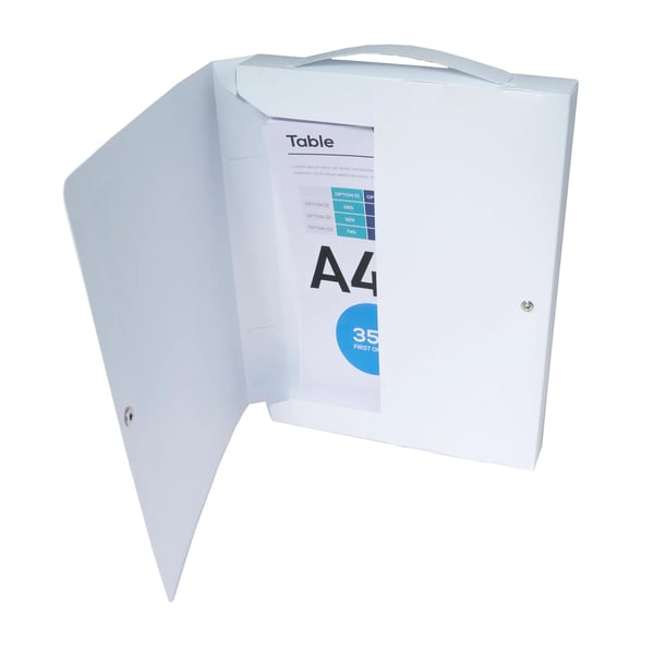 Exacompta 10x Kreacover arkivmappe med håndtag PP A4 40mm rygrad - hvid 5925E