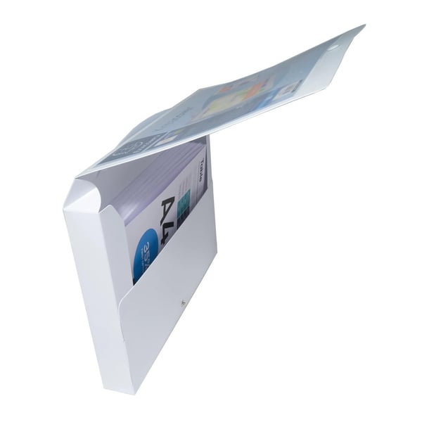 Exacompta 10x Kreacover arkivmappe med håndtag PP A4 40mm rygrad - hvid 5925E