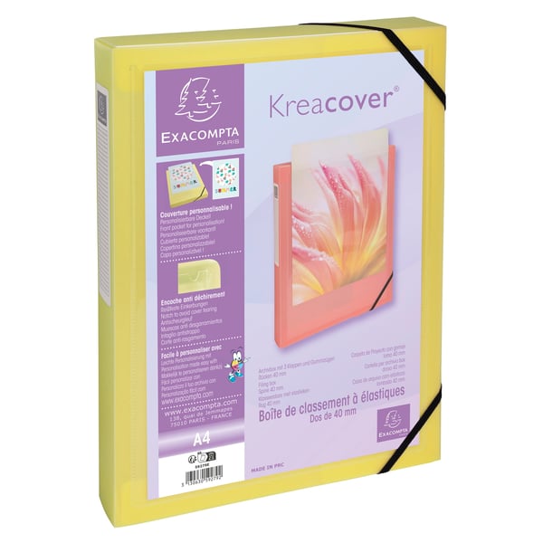 Exacompta 5x Kreacover PP Filing Box 40mm, Pastel Assorted - assorterede farver 59279E