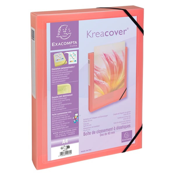 Exacompta 5x Kreacover PP Filing Box 40mm, Pastel Assorted - assorterede farver 59279E