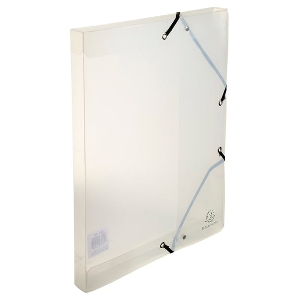 Exacompta 8x Elastisk PP arkiveringsboks Crystal 25mm ryg A4 - assorterede farver 59410E