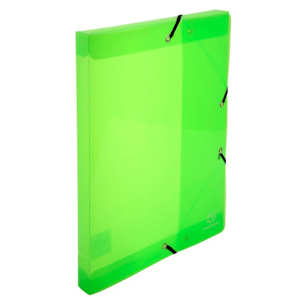 Exacompta 8x Elastisk PP arkiveringsboks Crystal 25mm ryg A4 - assorterede farver 59410E