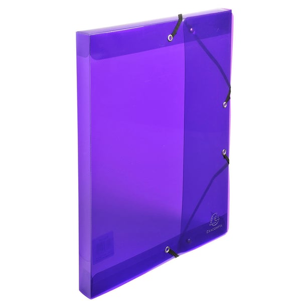 Exacompta 8x Elastisk PP arkiveringsboks Crystal 25mm ryg A4 - assorterede farver 59410E