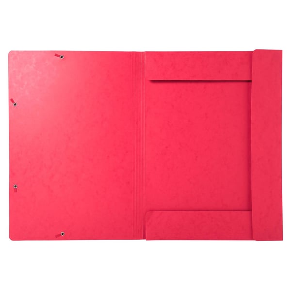 Exacompta 5x Mappe med 3 klapper og elastiske stropper 600 g/m2 hård glaseret meleret presspap - A3 størrelse - Rød 59503E