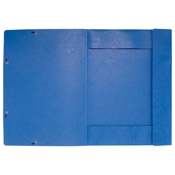 Exacompta 5x Mappe med 3 klapper og elastiske stropper 600 g/m2 hård glaseret meleret presspap - A3 størrelse - Blå 59507E