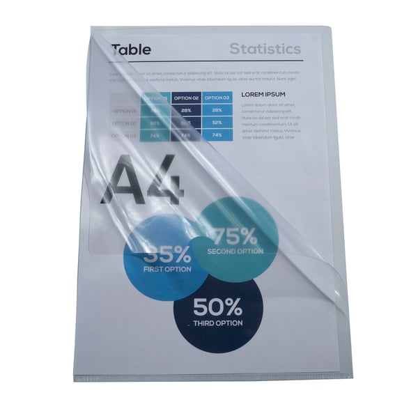 Exacompta Premium PVC Cut Flush Folder, A4, aeske med 50 stk. - Krystal 5950E