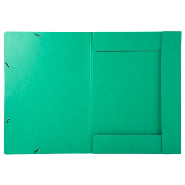 Exacompta 5x Mappe med 3 klapper og elastiske stropper 600 g/m2 hård glaseret meleret presspap - A3 størrelse - Grøn 59515E