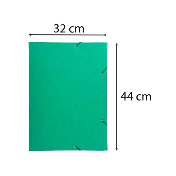 Exacompta 5x Mappe med 3 klapper og elastiske stropper 600 g/m2 hård glaseret meleret presspap - A3 størrelse - Grøn 59515E