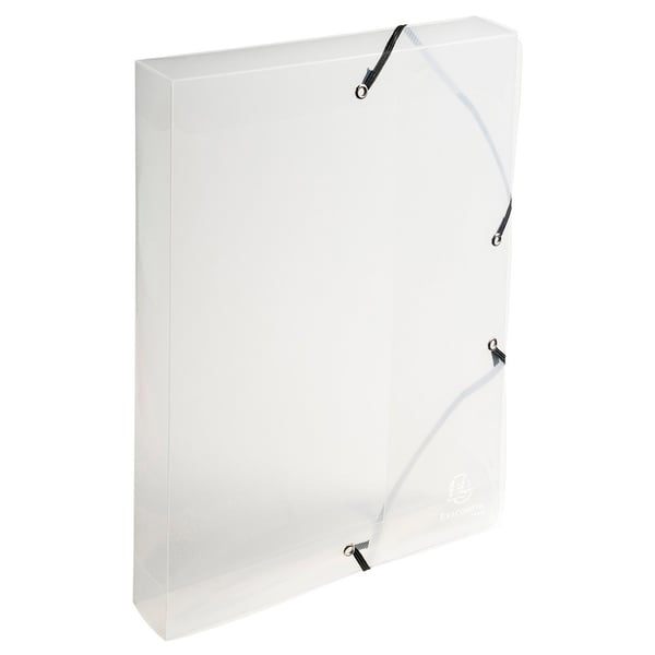 Exacompta 8x Elastisk PP arkiveringsboks Crystal 40mm ryg A4 - assorterede farver 59610E