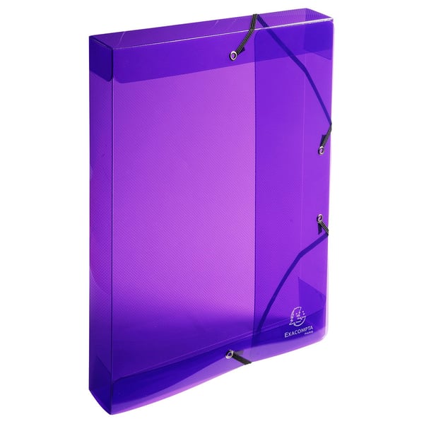 Exacompta 8x Elastisk PP arkiveringsboks Crystal 40mm ryg A4 - assorterede farver 59610E