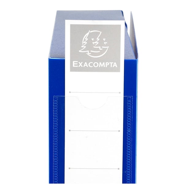 Exacompta 10x Arkivboks med trykknaplukning 60 mm ryg PP uigennemsigtig A4 - Blå 59632E