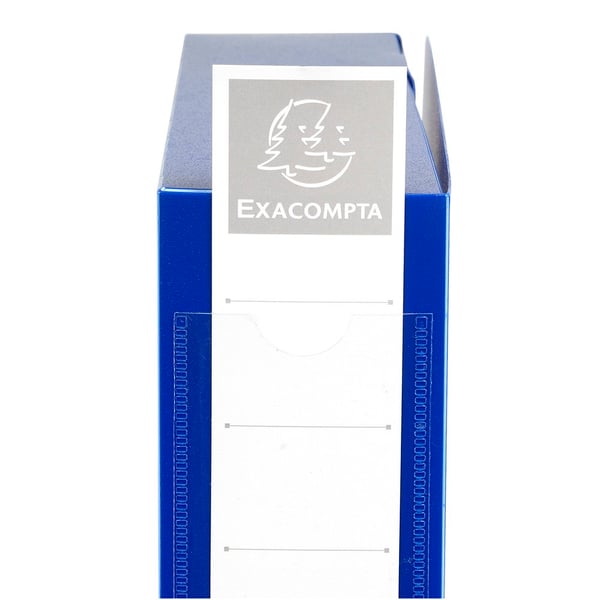 Exacompta 10x Arkivboks med trykknaplukning 60 mm ryg PP uigennemsigtig A4 - Blå 59632E
