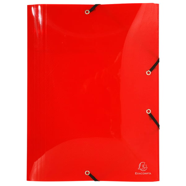 Exacompta 10x Crystal PP elastikmapper med 3 klapper, A3, assorteret - assorterede farver 59700E