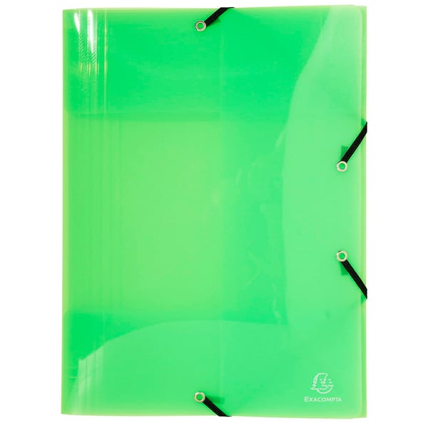Exacompta 10x Crystal PP elastikmapper med 3 klapper, A3, assorteret - assorterede farver 59700E