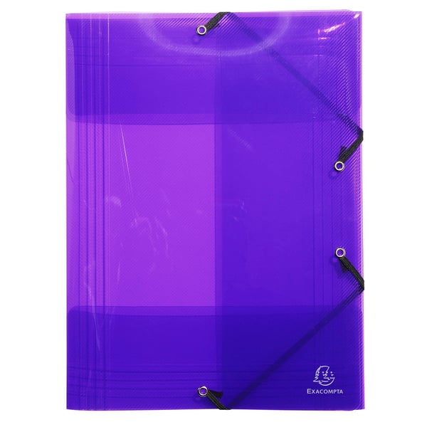 Exacompta 10x Crystal PP elastikmapper med 3 klapper, A3, assorteret - assorterede farver 59700E