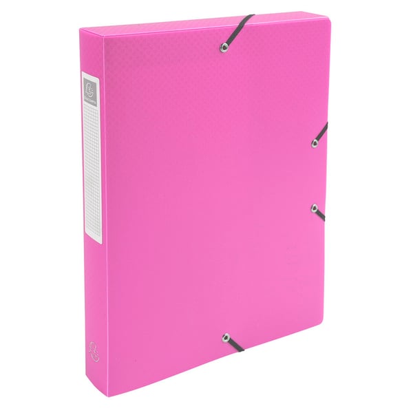 Exacompta 8x Exabox Opak PP arkiveringsboks 40mm ryg A4. - assorterede farver 5970E