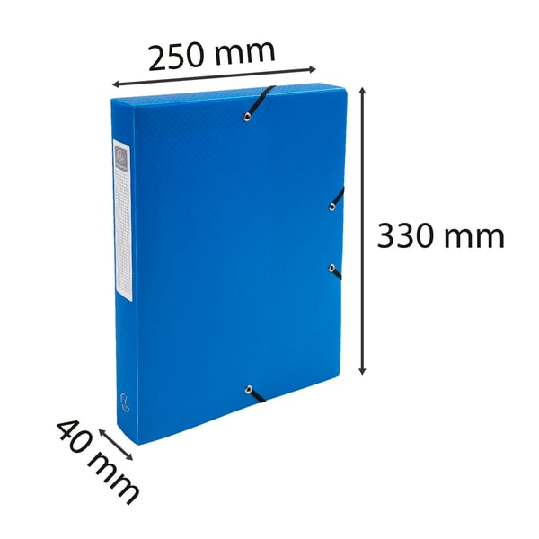 Exacompta 8x Exabox Opak PP arkiveringsboks 40mm ryg A4. - Lyseblå 59782E