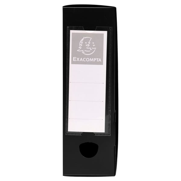 Exacompta 10x Arkivboks med trykknaplukning 80 mm ryg PP uigennemsigtig A4 - Sort 59831E